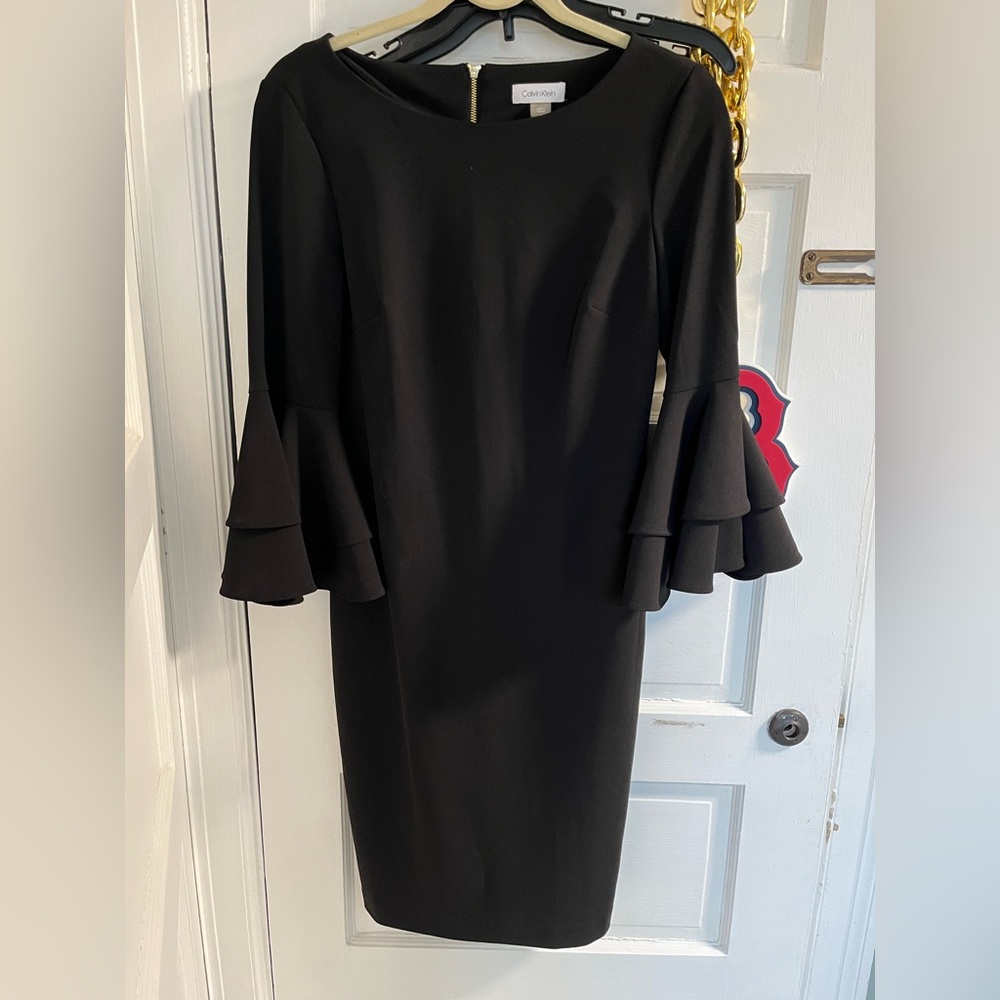 Black Ruffle Sleeve Dress